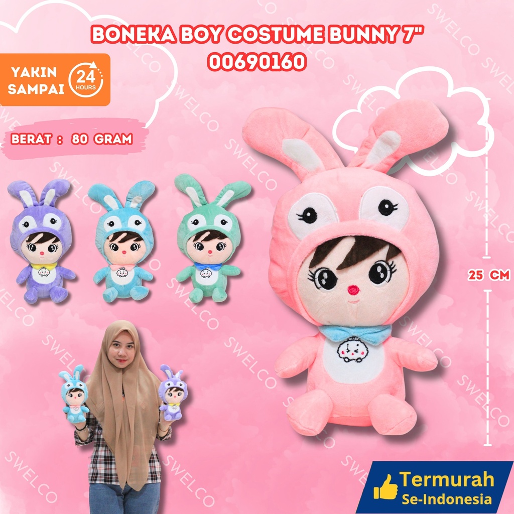 BONEKA BOY COSTUME BUNNY 7" KECIL KELINCI