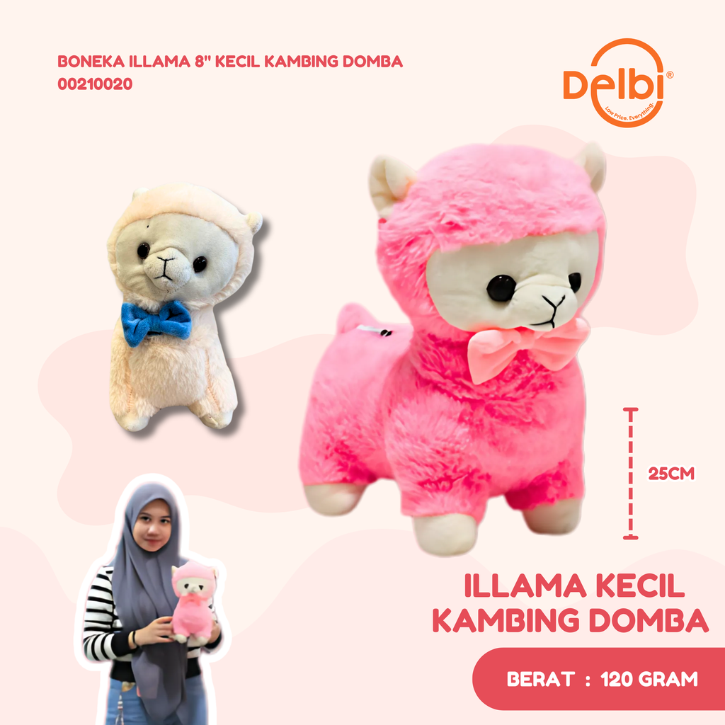 BONEKA ILLAMA 8" KECIL KAMBING DOMBA