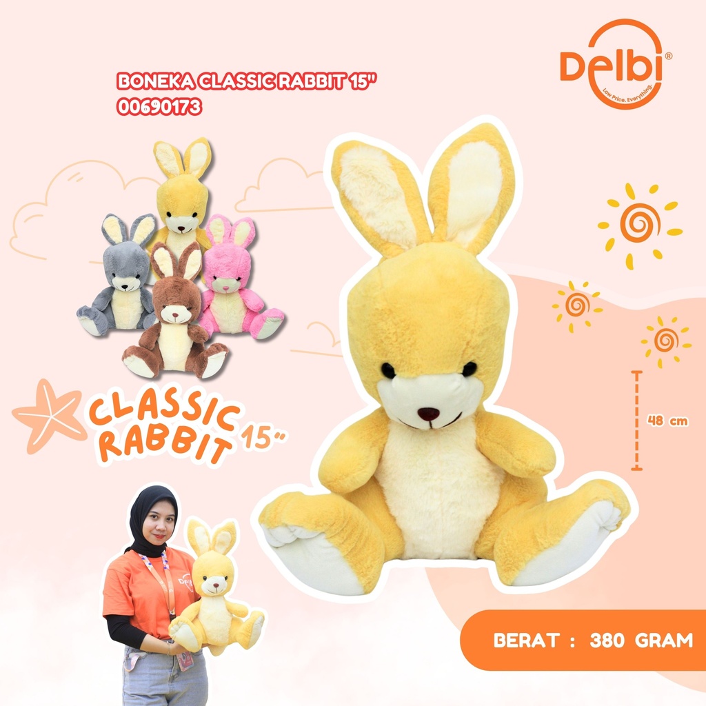 [00690173] BONEKA CLASSIC RABBIT 15" BESAR KELINCI