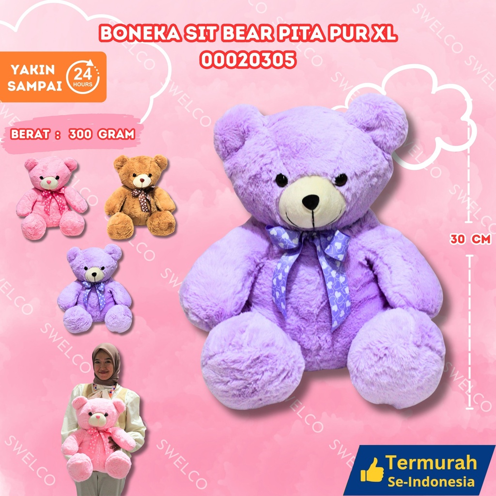 [00020305] BONEKA SIT BEAR PITA PUR XL