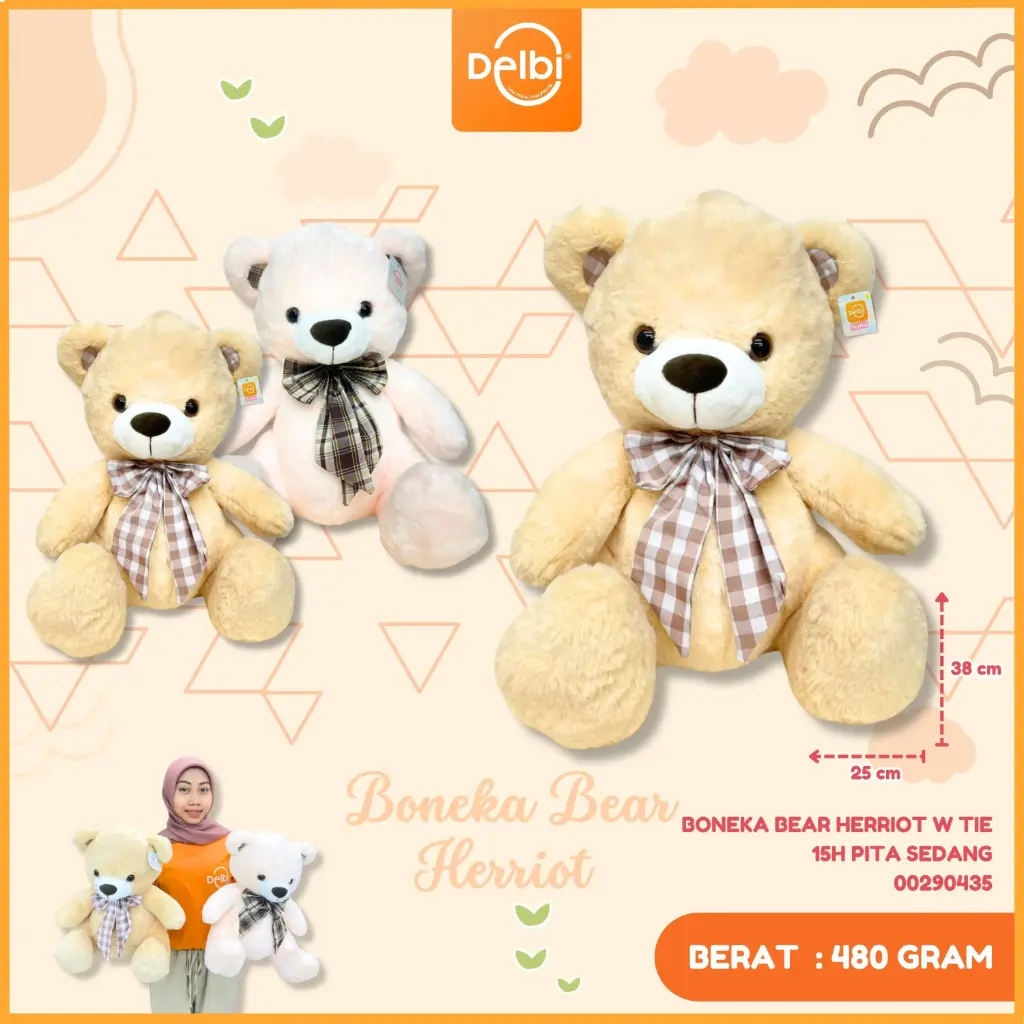 BONEKA BEAR HERRIOT W TIE 15H PITA SEDANG
