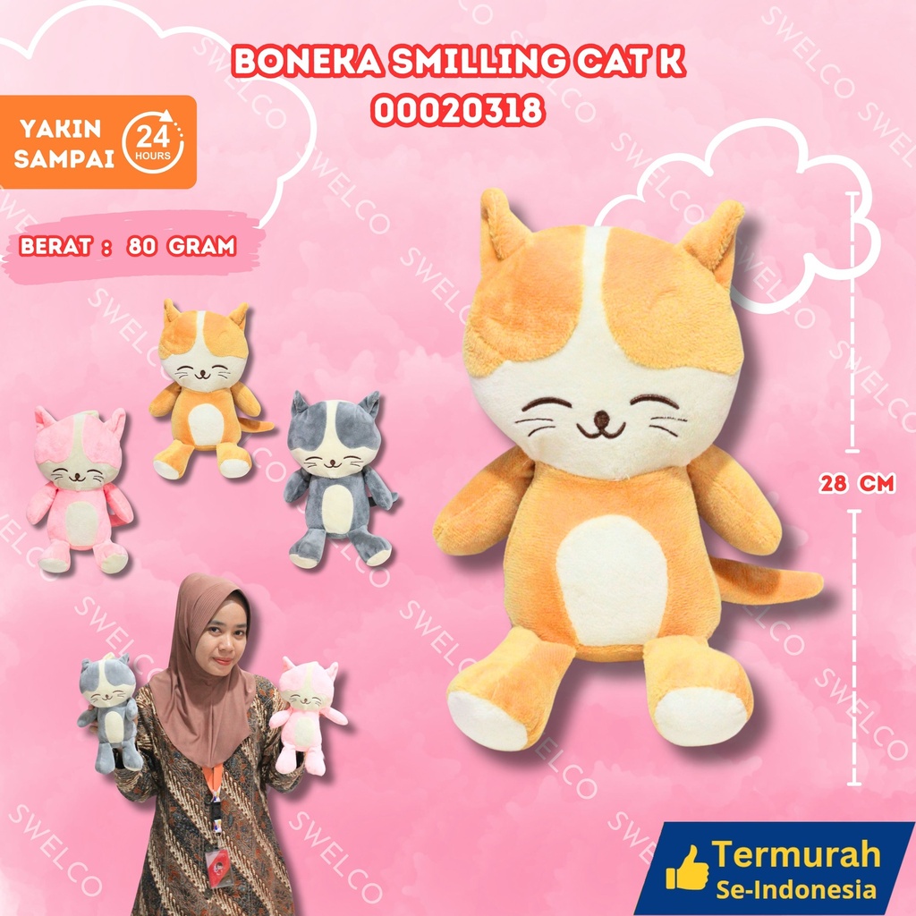 BONEKA SMILLING CAT K KUCING KECIL DUDUK K"