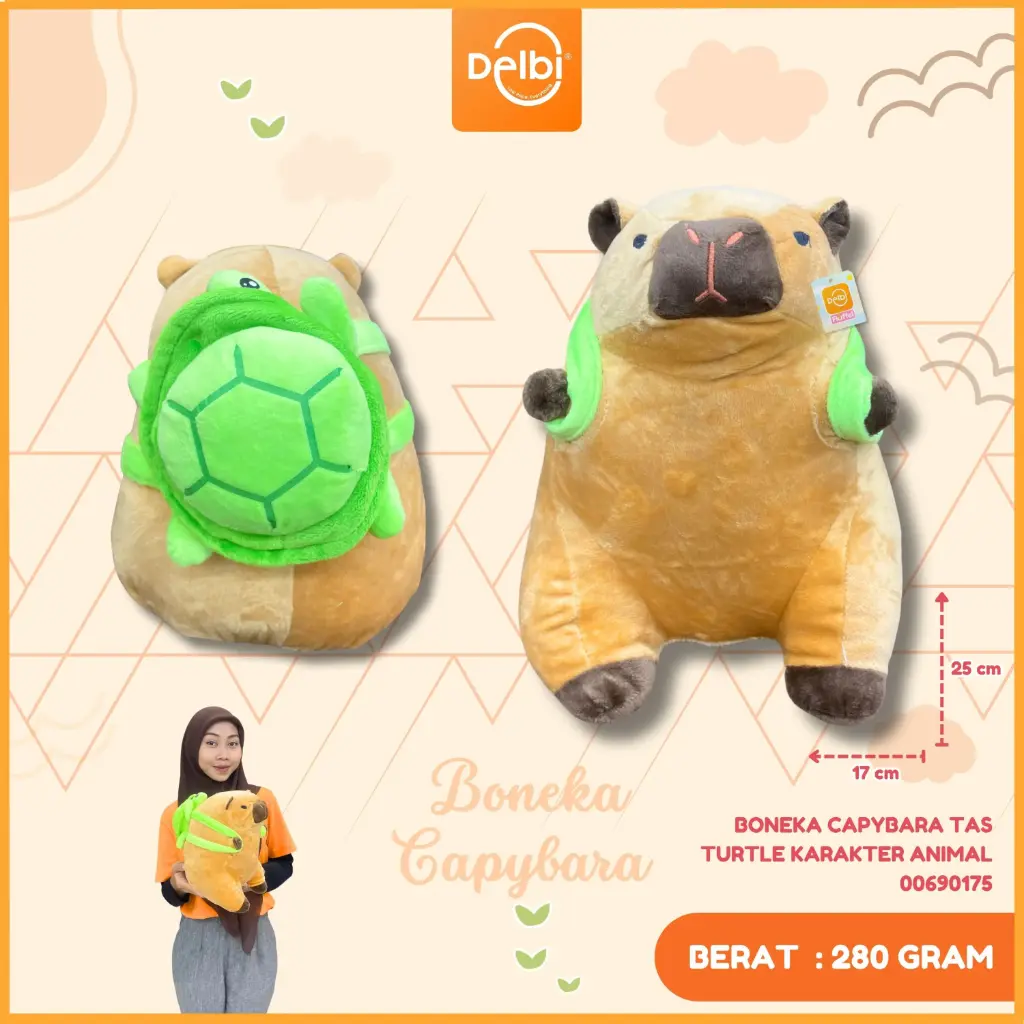 BONEKA CAPYBARA TAS TURTLE KARAKTER ANIMAL