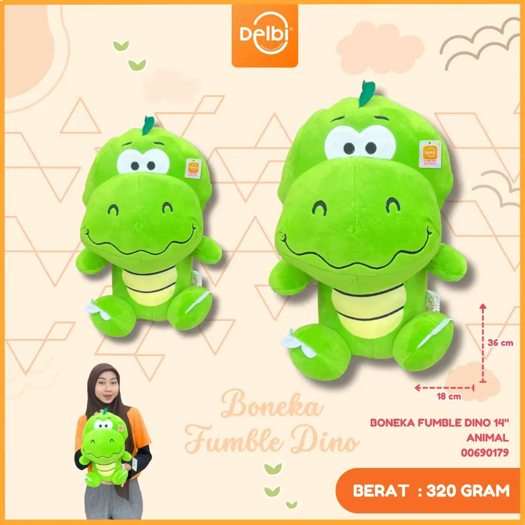 [00690179] BONEKA FUMBLE DINO 14" ANIMAL