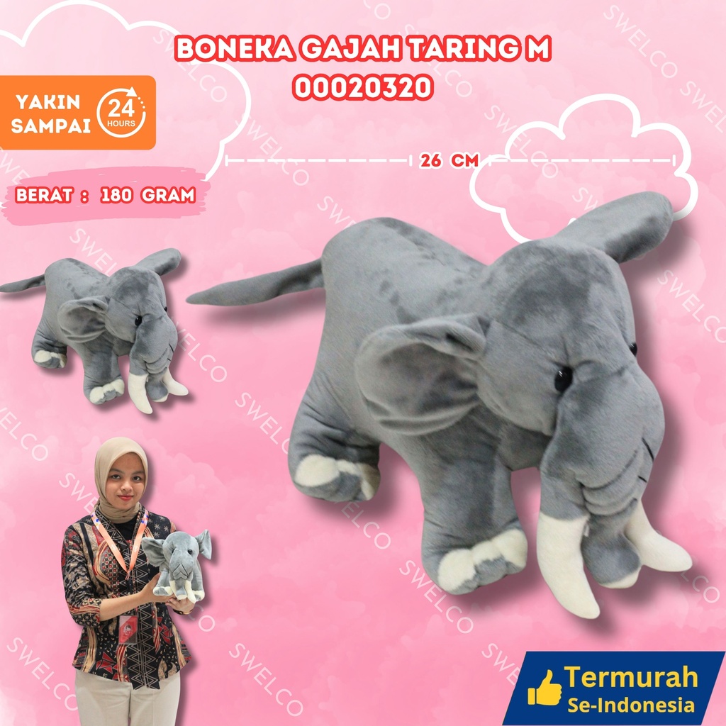 BONEKA GAJAH TARING M M" KECIL