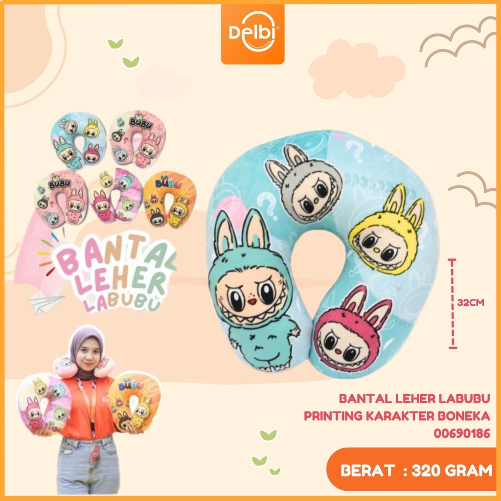 BANTAL LEHER LABUBU PRINTING KARAKTER BONEKA