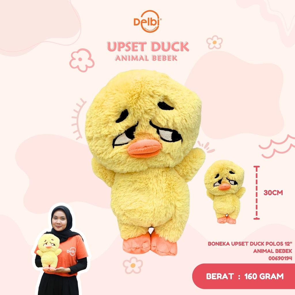 [00690194] BONEKA UPSET DUCK POLOS 12" ANIMAL BEBEK