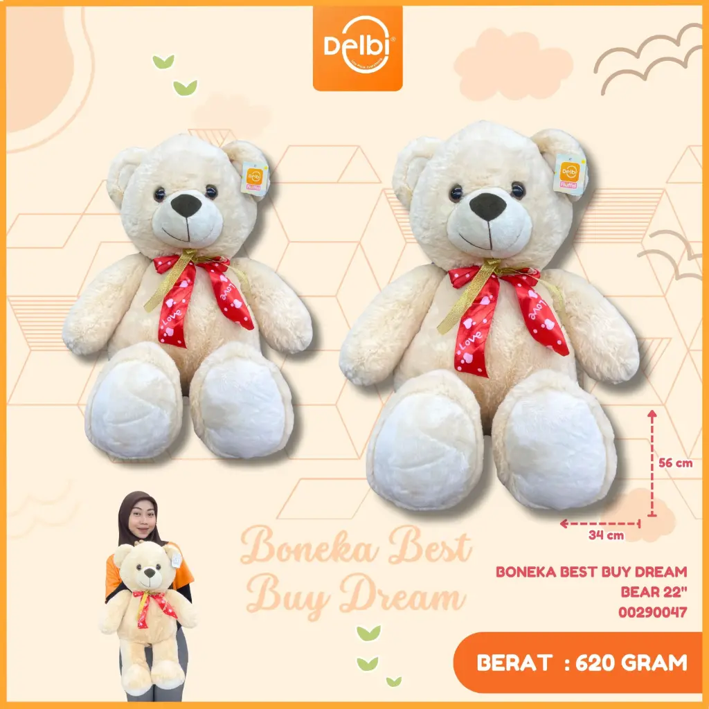 BONEKA BEST BUY DREAM BEAR 22"