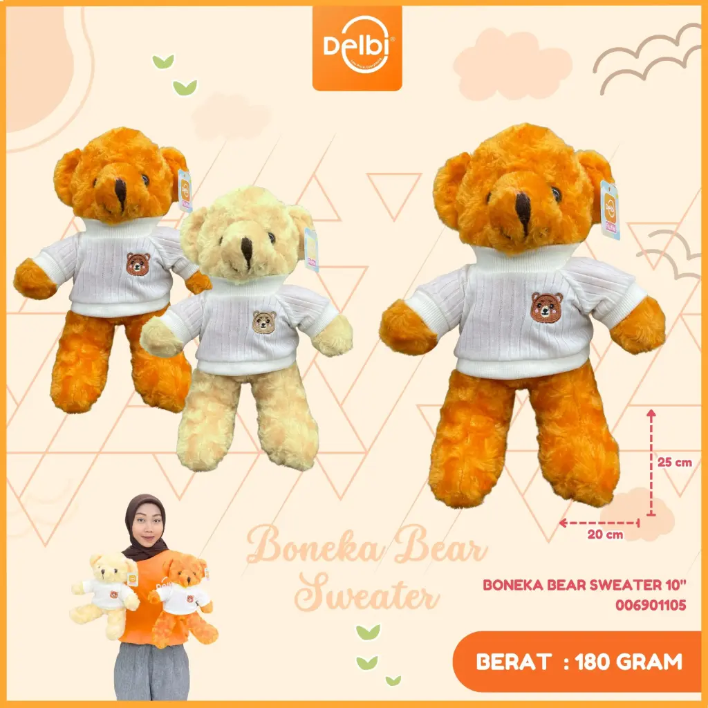 [006901105] BONEKA BEAR SWEATER 10"