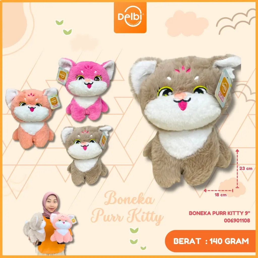 [006901108] BONEKA PURR KITTY 9"