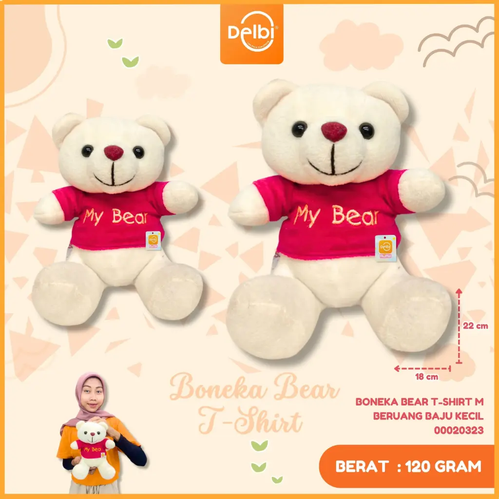 [00020323] BONEKA BEAR T-SHIRT M BERUANG BAJU KECIL