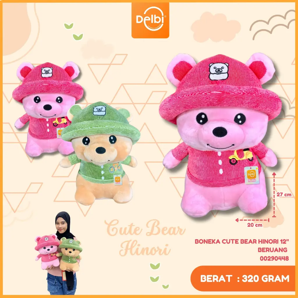 [00290448] BONEKA CUTE BEAR HINORI 12" BERUANG 