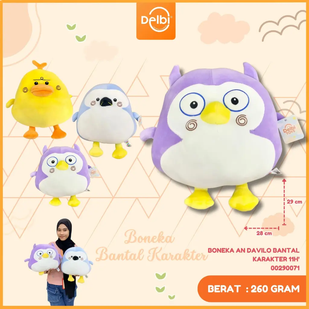 [00290071] BONEKA AN DAVILO BANTAL KARAKTER 11H'