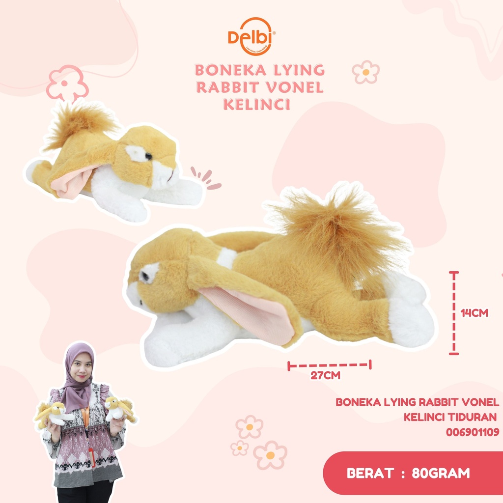 BONEKA LYING RABBIT VONEL KELINCI TIDURAN 