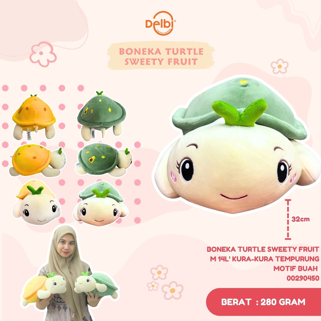 BONEKA TURTLE SWEETY FRUIT M 14L' KURA-KURA TEMPURUNG MOTIF BUAH 