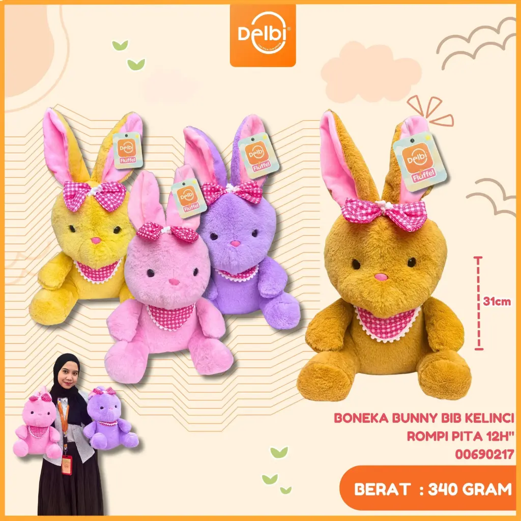 BONEKA BUNNY BIB KELINCI ROMPI PITA 12H"