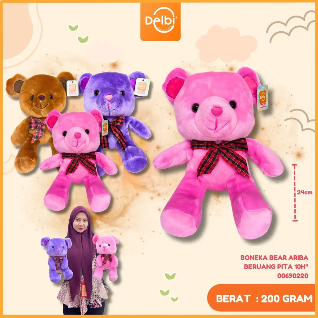 BONEKA BEAR ARIBA BERUANG PITA 10H"