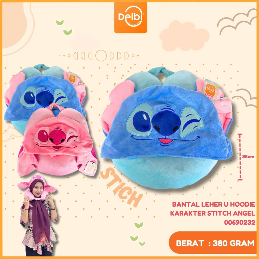 BANTAL LEHER U HOODIE KARAKTER STITCH ANGEL