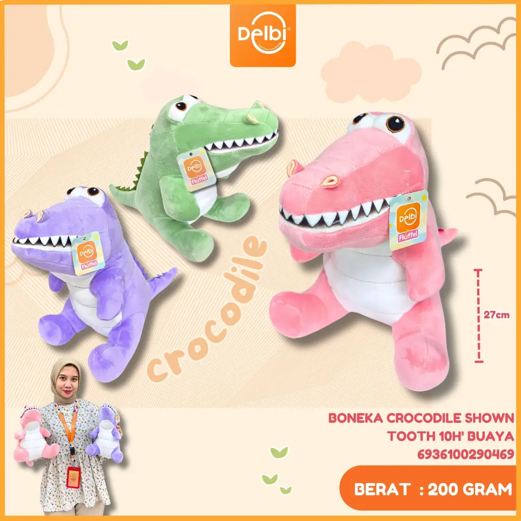 [6936100290469] BONEKA CROCODILE SHOWN TOOTH 10H' BUAYA 