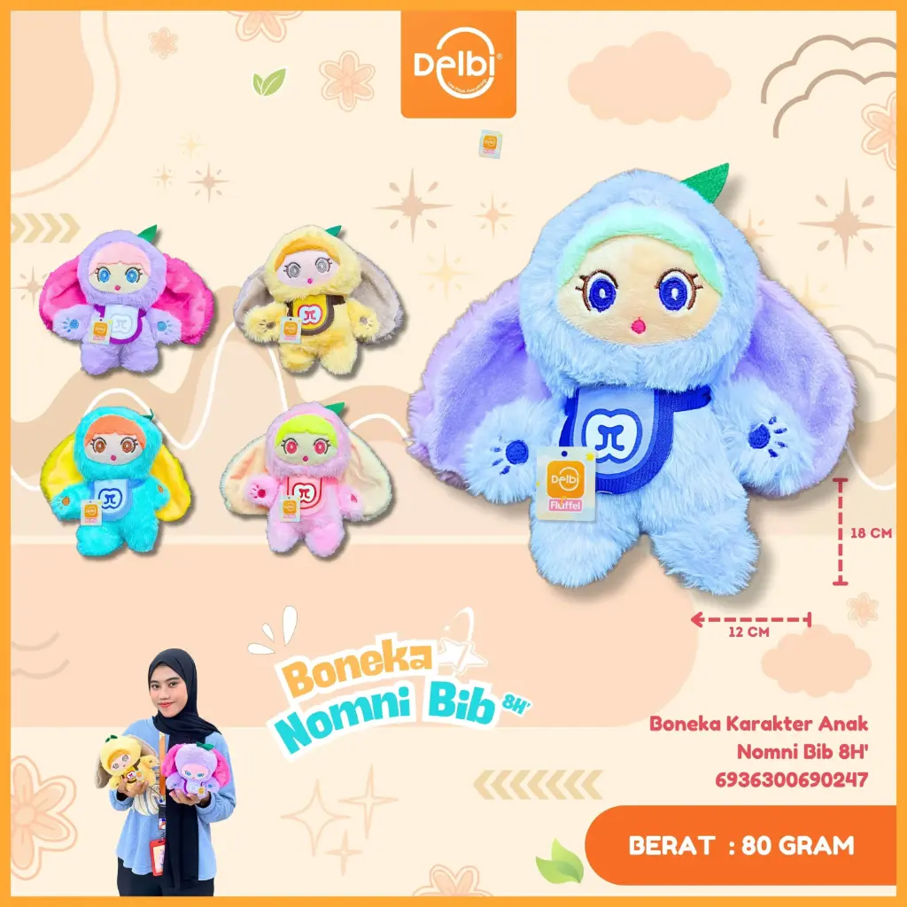 [6936300690247] Boneka Karakter Anak Nomni Bib 8H'