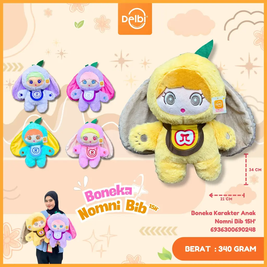 [6936300690248] Boneka Karakter Anak Nomni Bib 15H'