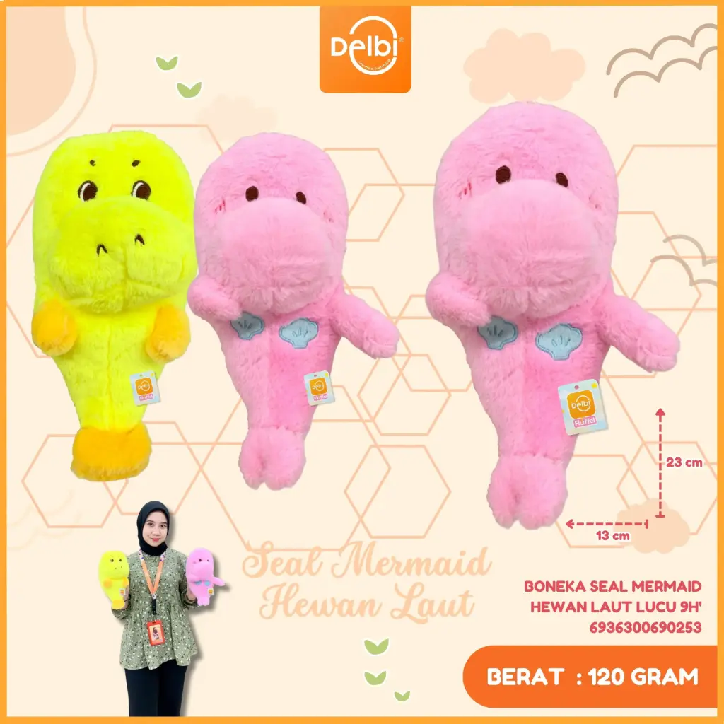 [6936300690253] Boneka Seal Mermaid Hewan Laut Lucu 9H'