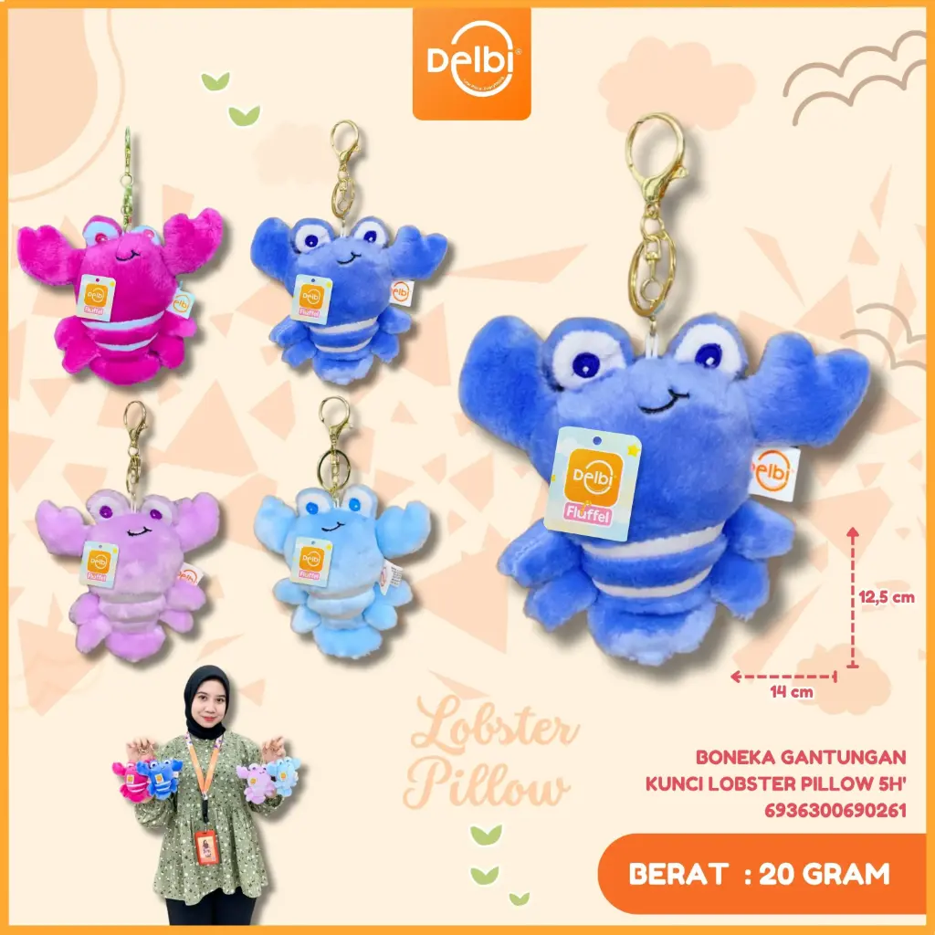 Boneka Gantungan Kunci Lobster Pillow 5H'