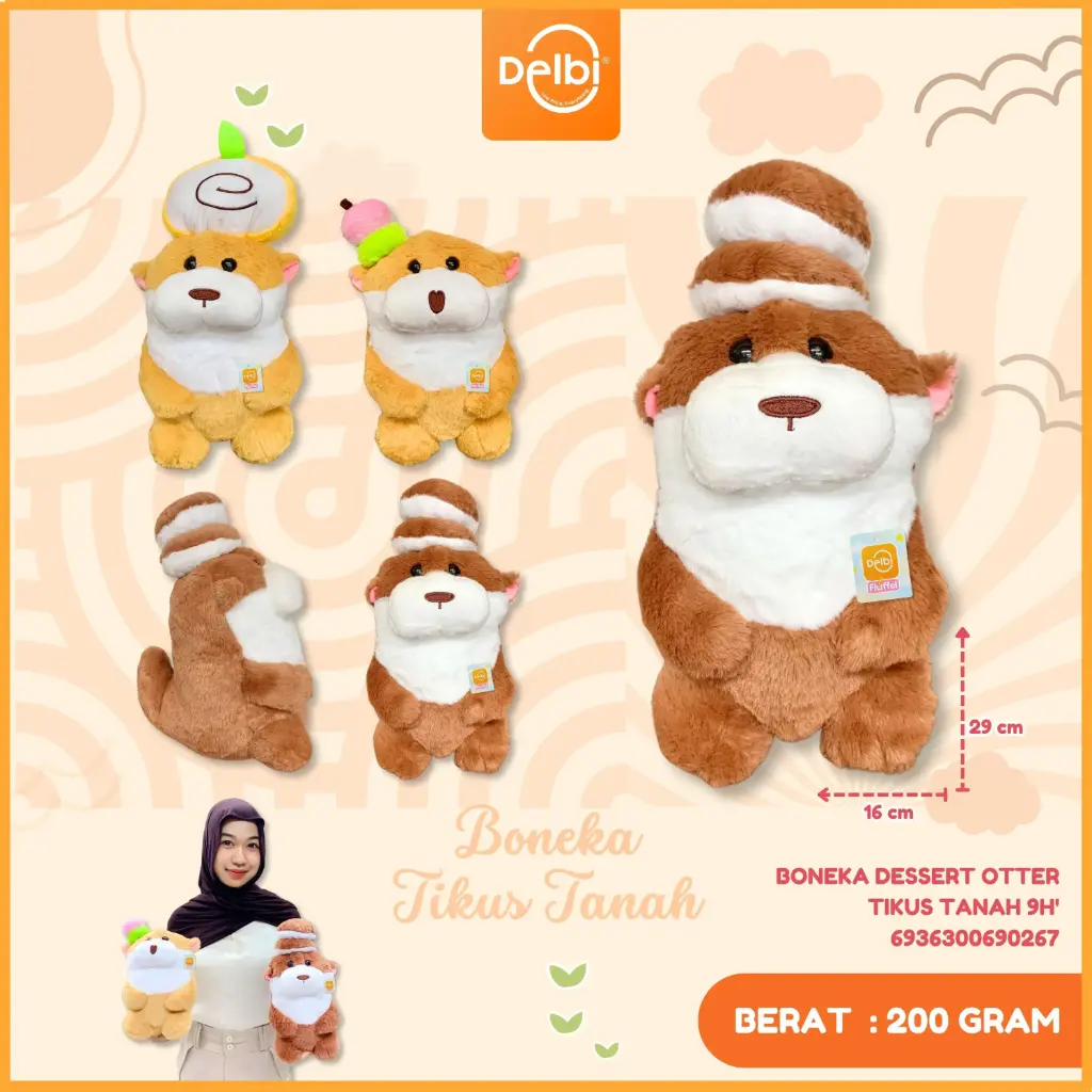 Boneka Dessert Otter Tikus Tanah 9H'