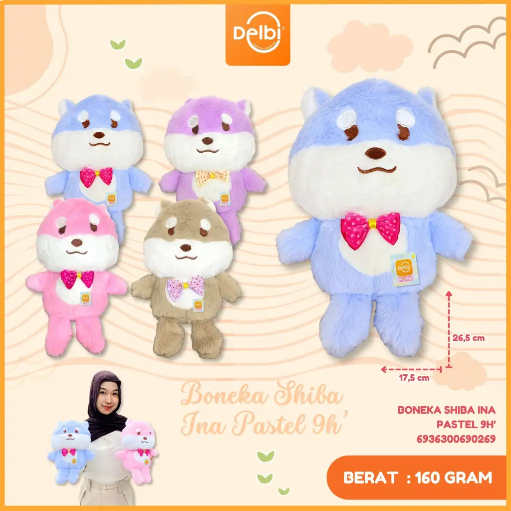Boneka Shiba Ina Pastel 9H'