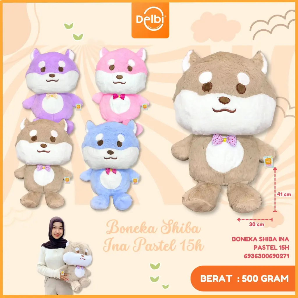 Boneka Shiba Ina Pastel 15H