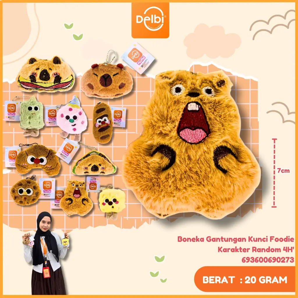 [693600690273] Boneka Gantungan Kunci Foodie Karakter Random 4H'