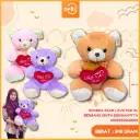 BONEKA BEAR LOVE PUR XL BERUANG CINTA DENGAN PITA 