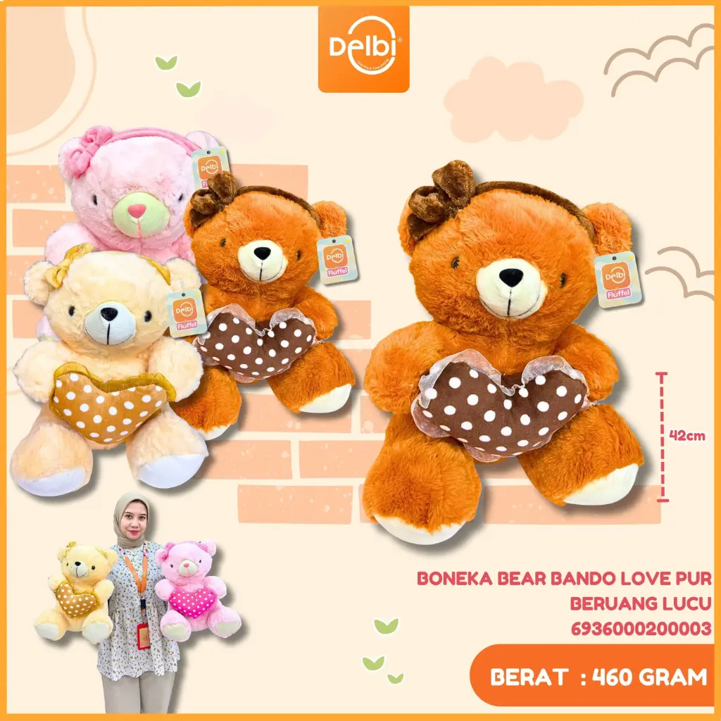 BONEKA BEAR BANDO LOVE PUR BERUANG LUCU 