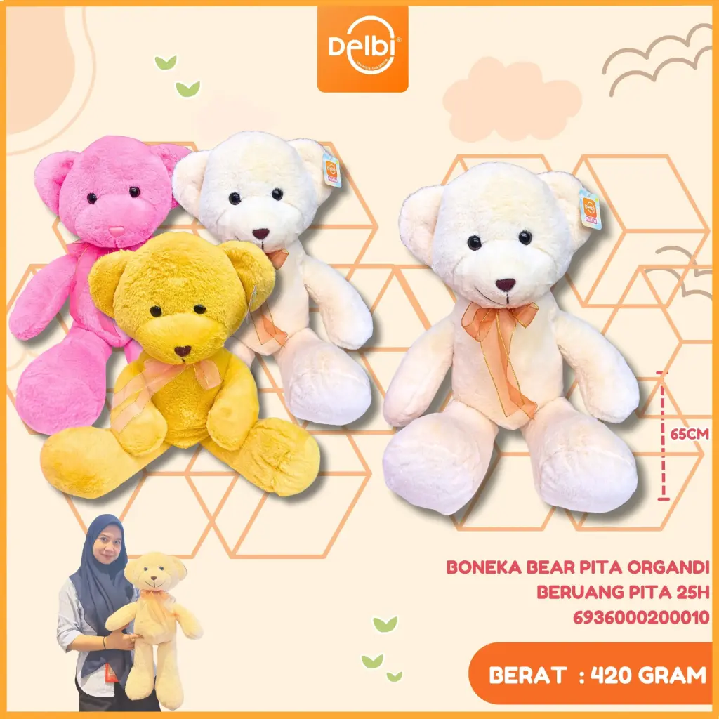 BONEKA BEAR PITA ORGANDI BERUANG PITA 25H