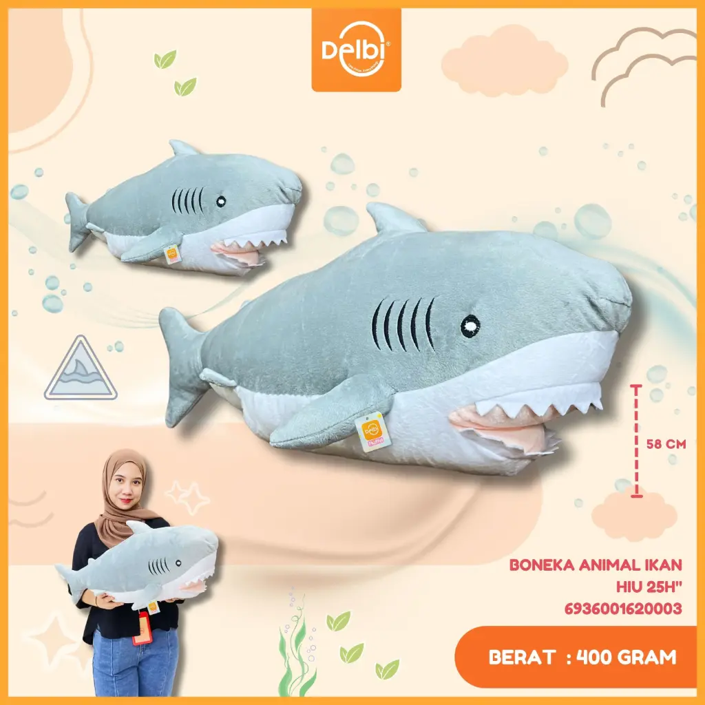 BONEKA ANIMAL IKAN HIU 25H"