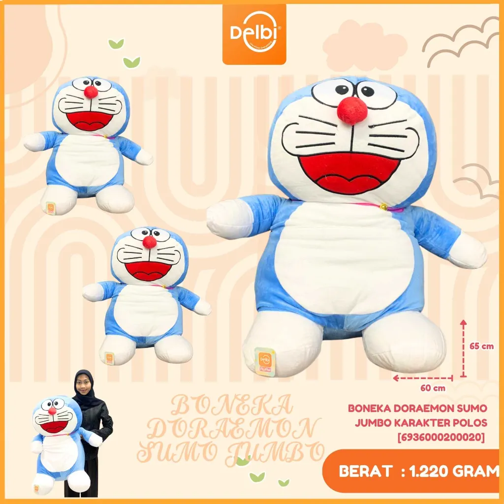 [6936000200020] BONEKA DORAEMON SUMO JUMBO KARAKTER POLOS