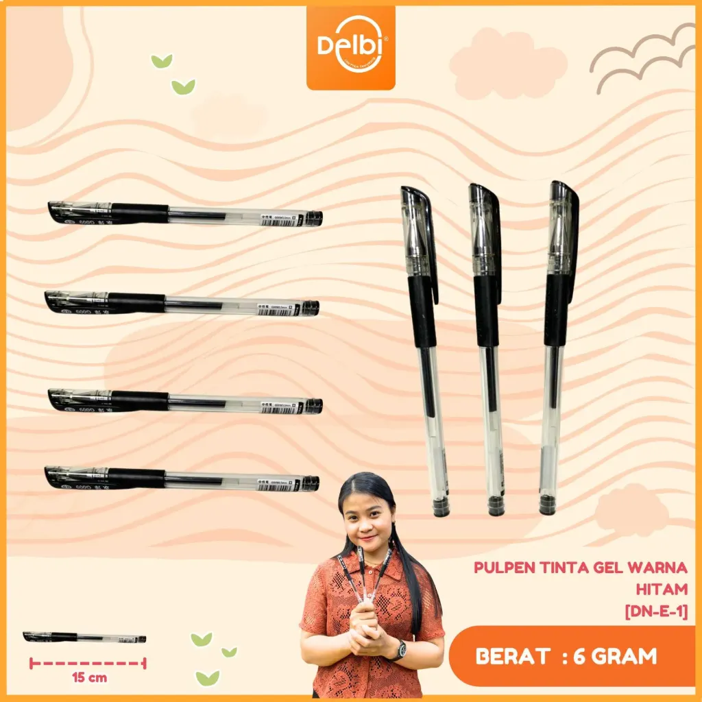 PULPEN TINTA GEL WARNA HITAM ISI 50PCS