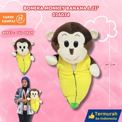 [026024] BONEKA MONKEY BANANA L 21"