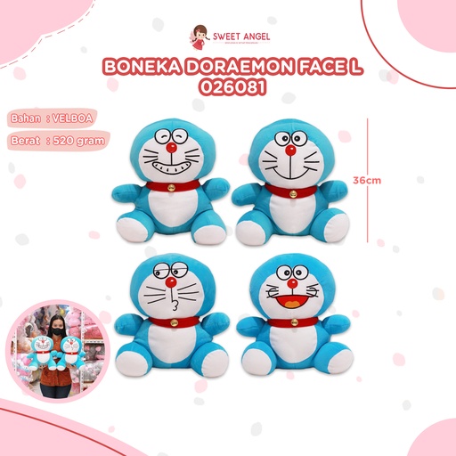 [026081] BONEKA DORAEMUN FACE L 15"