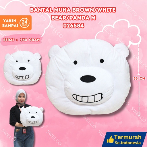 [026584] BANTAL MUKA BROWN/WHITE BEAR/PANDA M