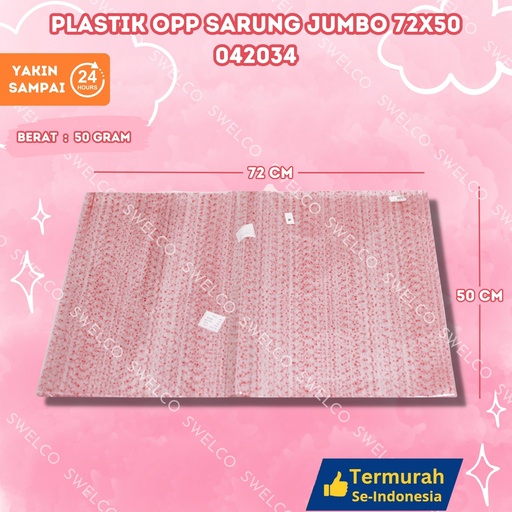 [042034] PLASTIK OPP SARUNG JUMBO 72X50 PARCEL BINGKISAN SANWA