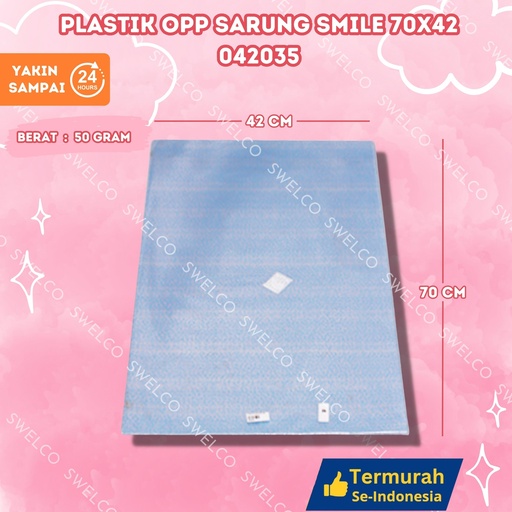 [042035] PLASTIK OPP SARUNG SMILE 72X42 PARCEL BINGKISAN