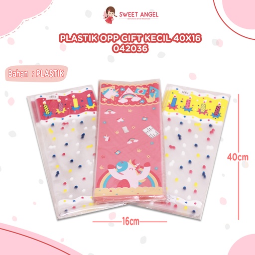 [042036] PLASTIK OPP GIFT KECIL 40x16 (100LBR