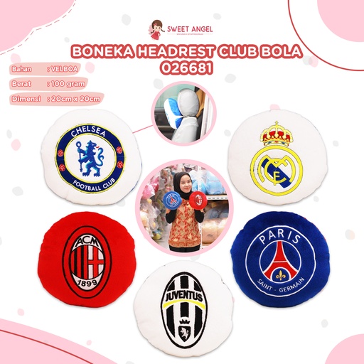 [026681] BONEKA HEADREST CLUB BOLA