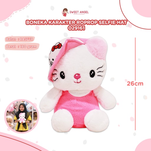 [029161] BONEKA KARAKTER HELLO KITTY ROPROP SELFIE HAT