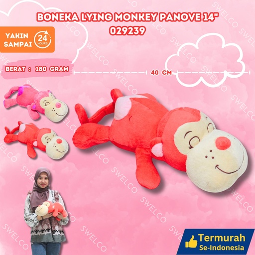 [029239] BONEKA LYING MONKEY PANOVE 14"
