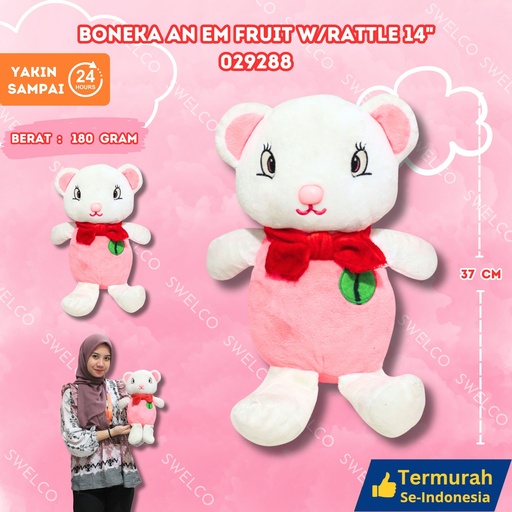 [029288] BONEKA AN EM FRUIT W/RATTLE 14"