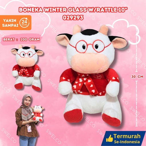 [029293] BONEKA WINTER GLASS W/RATTLE 10"