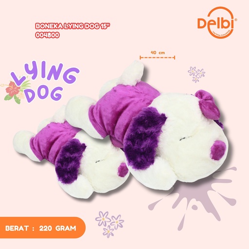 [004800] BONEKA LYING DOG 15"