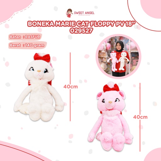 [029527] BONEKA MARIE CAT FLOPPY PV 18"